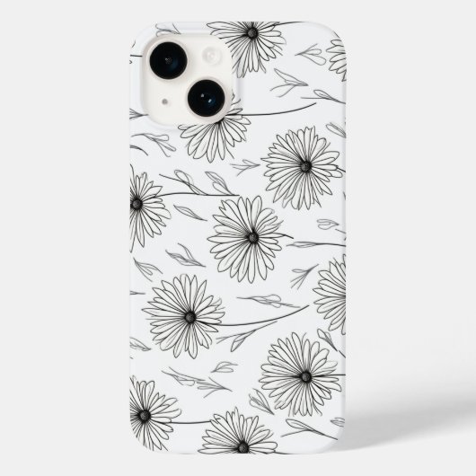 Daisy fleur dessin iPhone 14 coque (Verso)