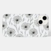 Daisy fleur dessin iPhone 14 coque (Verso (horizontal))