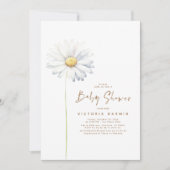 Daisy Floral Baby shower bewerkbare achtergrondkle Kaart (Voorkant)