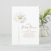 Daisy Floral Baby shower bewerkbare achtergrondkle Kaart (Staand voorkant)