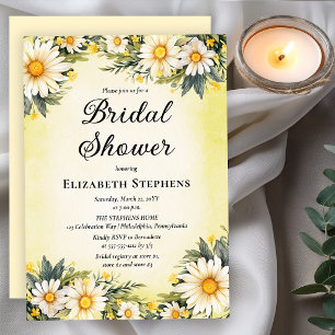 Daisy Floral Bruiloftsborrel Botercrème Tuinfeest Kaart