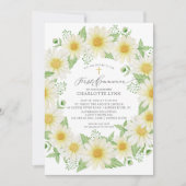 Daisy Floral First Community Invitation Kaart (Voorkant)