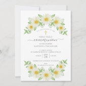 Daisy Floral First Community Invitation Kaart (Voorkant)