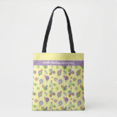  Daisy Floral, gepersonaliseerd geel patroon Draagtas (Voorkant)