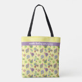  Daisy Floral, gepersonaliseerd geel patroon Draagtas (Achterkant)