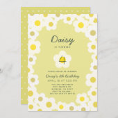 Daisy Floral Jaune Anniversaire Invitation (Devant / Derrière)