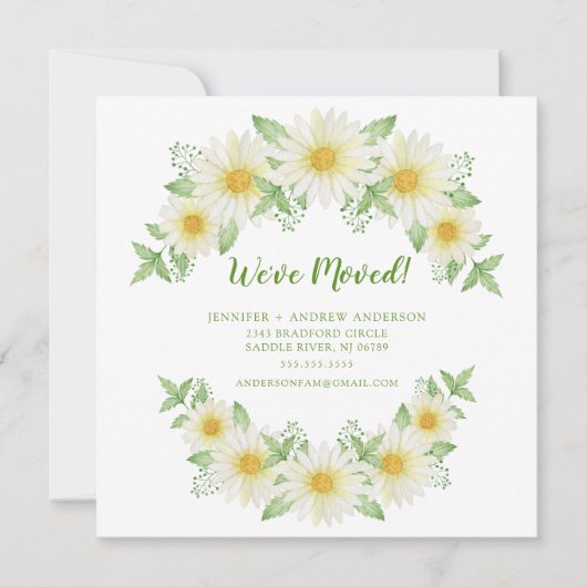 Daisy Floral Moving Faire-part (Devant)