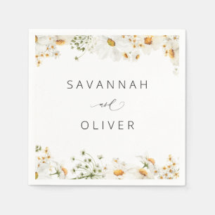 Daisy Floral Name of Monogram Napkins Servet