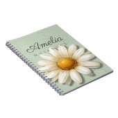 Daisy Floral Notebook Name | Sage Green Journal (Côté Droit)