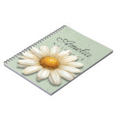 Daisy Floral Notebook Name | Sage Green Journal (Côté gauche)