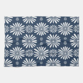 Daisy FLoral Pattern Blue Theedoek (Horizontaal)