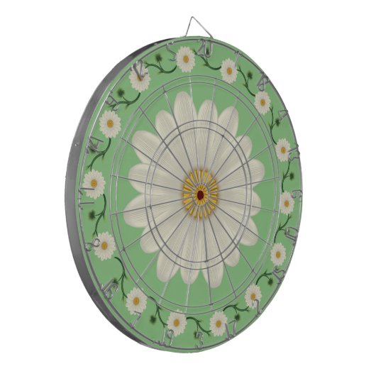 Daisy Floral Pattern Dartbord (Voorkant Links)