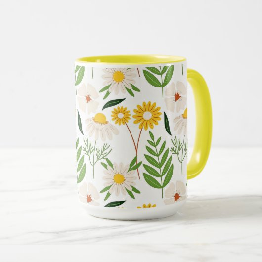 Daisy Floral Pattern Mok (Voorkant rechts)