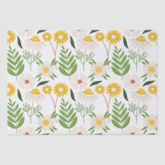 Daisy Floral Pattern Tissuepapier (Voorkant)