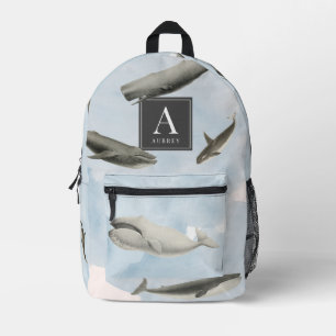 Daisy Floral Pattern Waterverf Monogram Bedrukte Rugzak