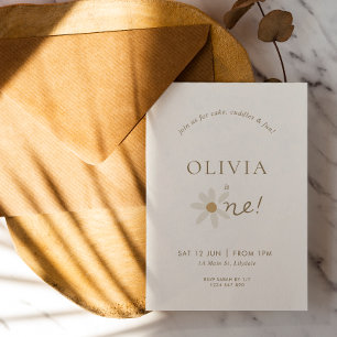 Daisy Floral Première Invitation d'anniversaire - 