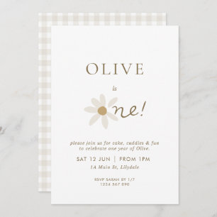 Daisy Floral Première Invitation d'anniversaire - 
