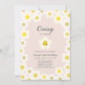 Daisy Floral Rose Invitation Anniversaire (Devant)