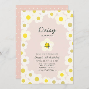 Daisy Floral Rose Invitation Anniversaire