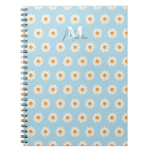 Daisy Floral Spiral Notitieboek – gepersonaliseerd