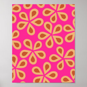 Daisy Florets 04 Heet roze en Sinaasappel Poster