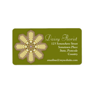 Daisy Florist Geometric Flower Etiket