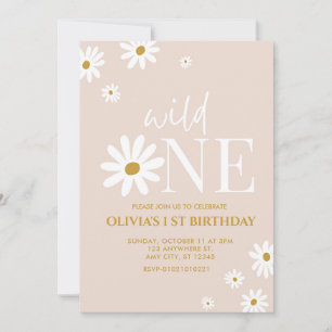 Daisy Flower 1er Anniversaire Invitation pour les