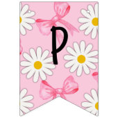Daisy Flower and Bow Birthday Bunting Banner (Derde vlag)