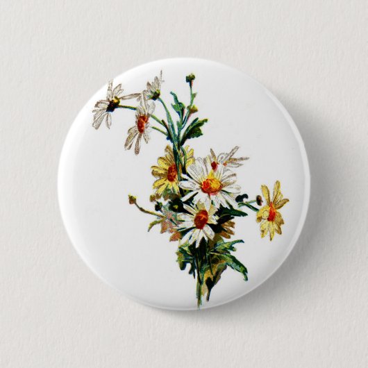 * Daisy* Flower Art Ronde Button 5,7 Cm (Voorkant)