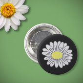 Daisy Flower Black Button
