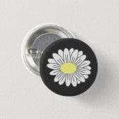 Daisy Flower Black Button (Voorkant /achterkant)