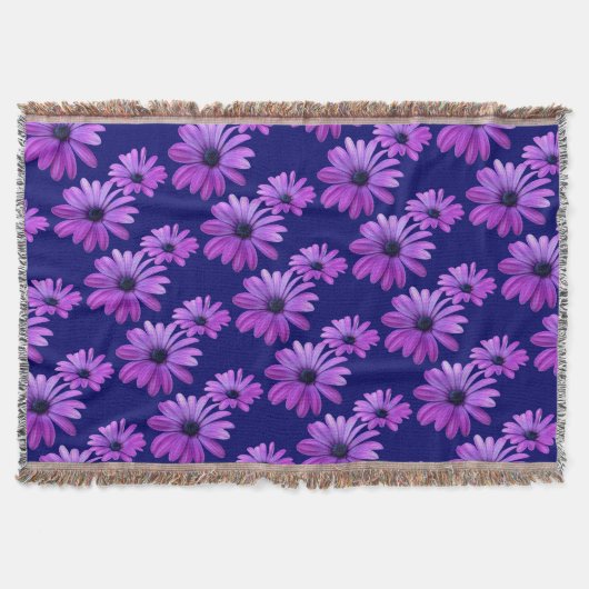 Daisy Flower Blanket Paarse Daisies Throw Blanket Deken (Voorkant)