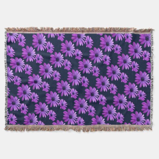 Daisy Flower Blanket Paarse Daisies Throw Blanket Deken (Voorkant)
