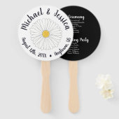 Daisy Flower Blossom Daisies Wedding Programme Handwaaier (Voorkant en achterkant)