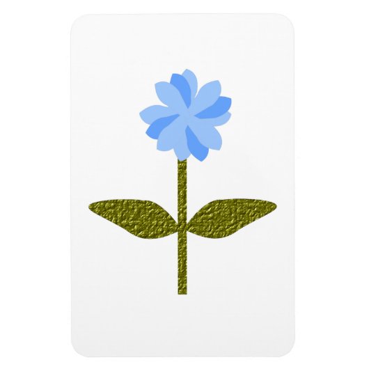 Daisy Flower  Blue Premium Magnet Magneet (Verticaal)