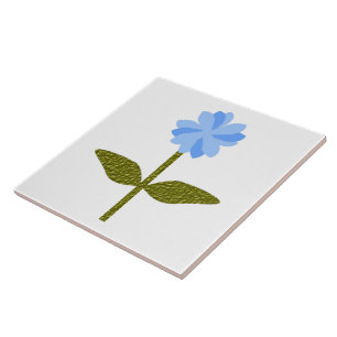 Daisy Flower Blue Tile Tegeltje