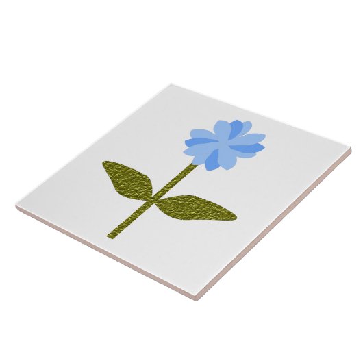 Daisy Flower Blue Tile Tegeltje (Zijkant)