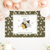 Daisy Flower Bumblebee Bee Green Baby shower Spandoek