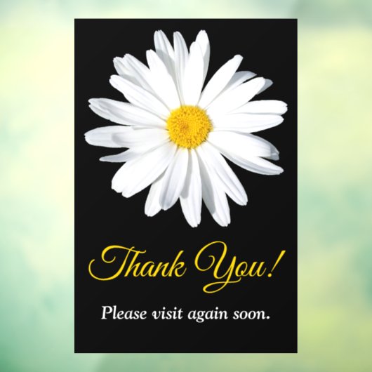  Daisy Flower Business Window Cling Raamsticker (Vel 3)