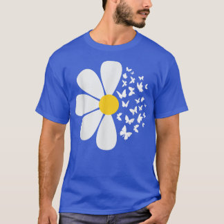 Daisy Flower Butterflies Spring Natuur Garden Gard T-shirt