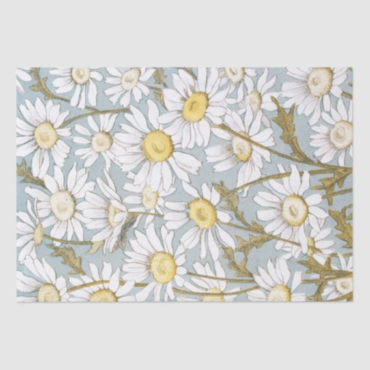 Daisy Flower Decoupage Blauw Tissuepapier (Voorkant)
