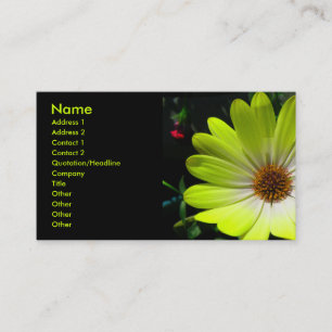 Daisy Flower Fluorescent Yellow Visitekaartje