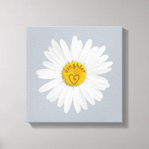 Daisy Flower for Daughter Art past achtergrond aan Canvas Afdruk