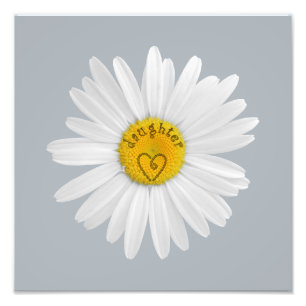 Daisy Flower for Daughter Art past achtergrond aan Foto Afdruk