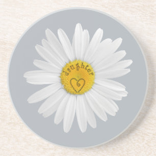 Daisy Flower for Daughter Art past achtergrond aan Zandsteen Onderzetter