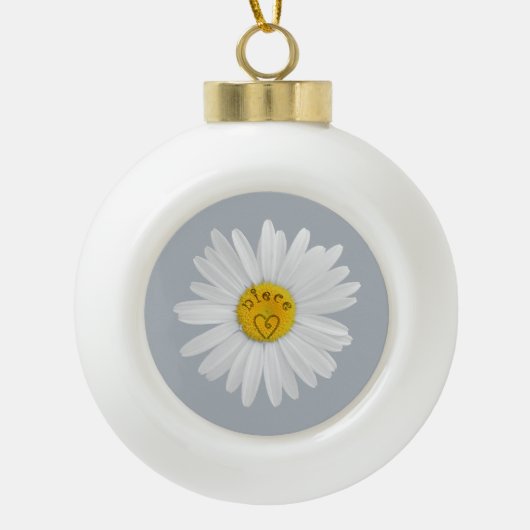 Daisy Flower for niece Art Customize Background Keramische Bal Ornament (Voorkant)