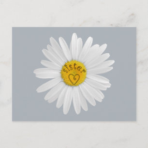 Daisy Flower for Sister Art past achtergrond aan Briefkaart