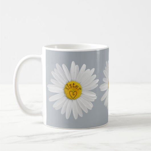 Daisy Flower for Sister Art past achtergrond aan Koffiemok (Links)