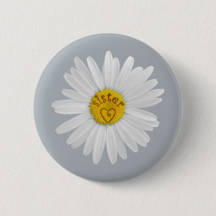 Daisy Flower for Sister Art past achtergrond aan Ronde Button 5,7 Cm