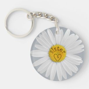 Daisy Flower for Sister Art past achtergrond aan Sleutelhanger